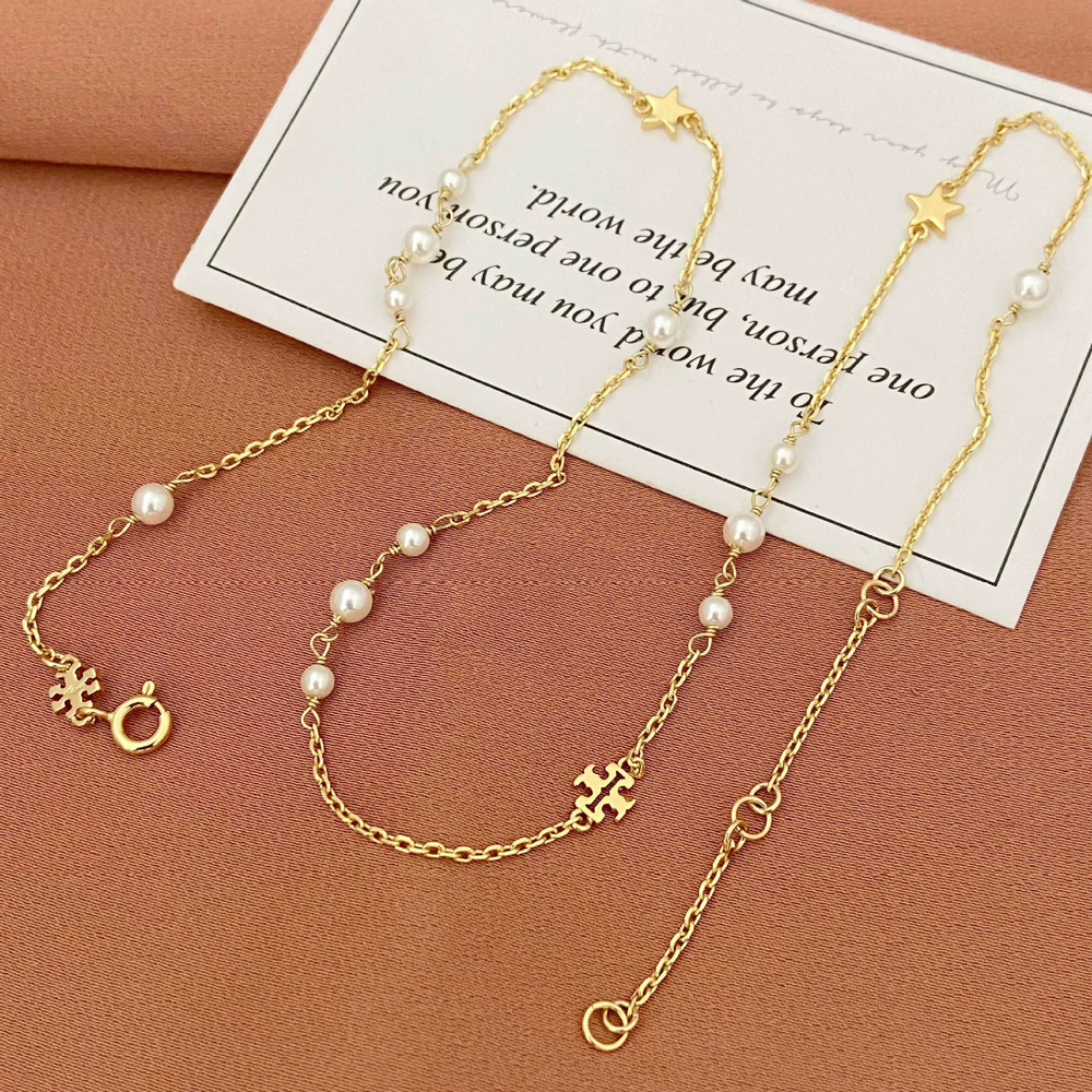 Tory Burch Inlaid Alphabet Star Necklace